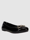 MICHAEL KORS GIRLS EMPIRE FLAT BLACK LADY DRESS SHOE